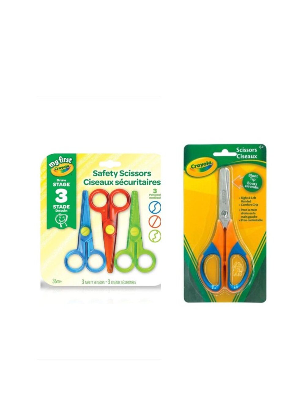Set of 2 Crayola Safety Scissors & Blunt Tip Metal Scissors New Add-on Only Item